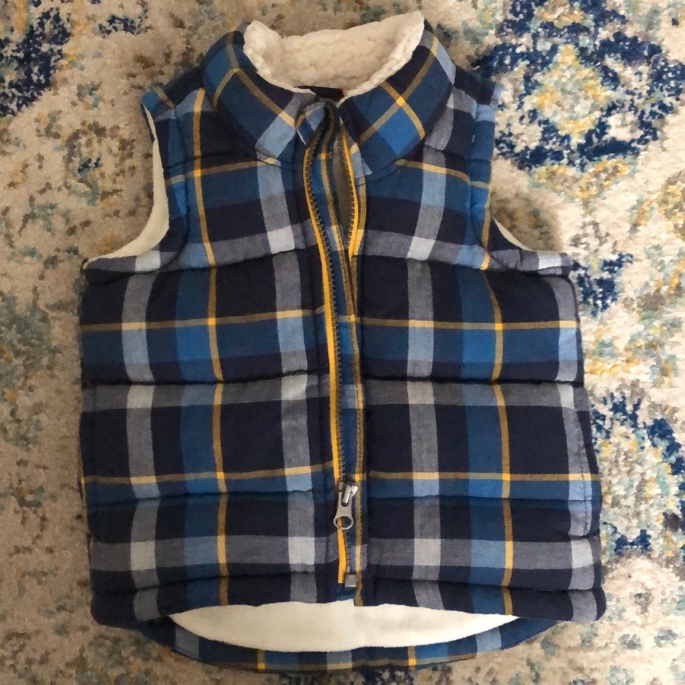 Blue puffer vest
